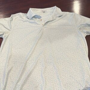 Peter Millar Light Blue Patterned Polo Shirt